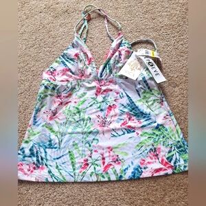 NWT Becca Multicolored Floral Tankini Top Womens Size M